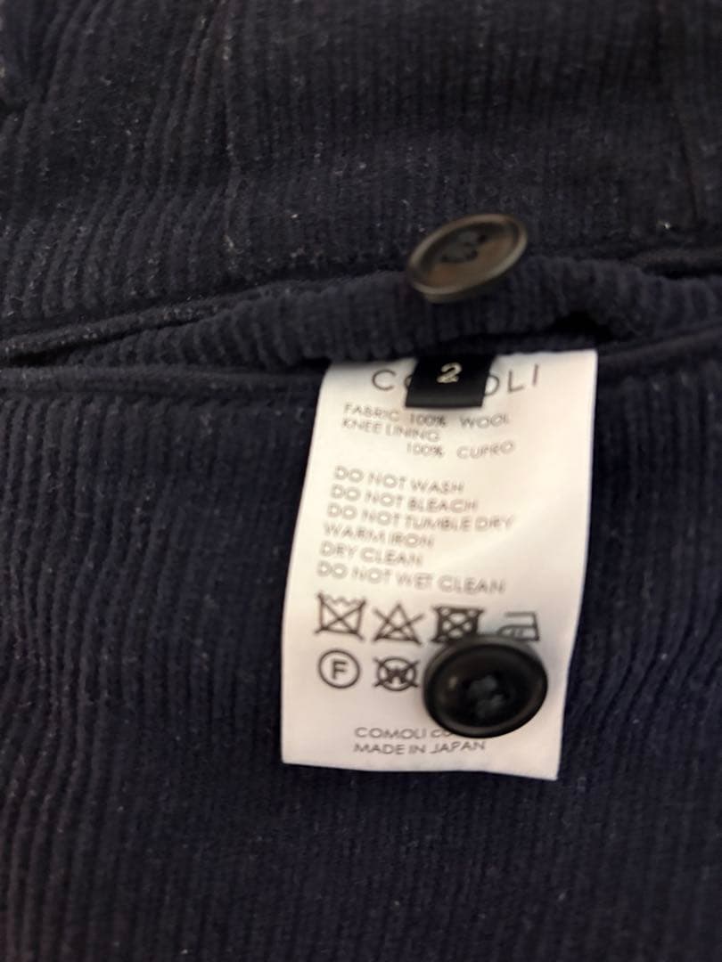 comoli 22aw ウールコーデュロイ　ワンタックパンツ