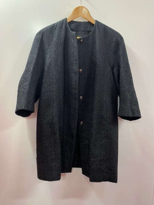 Drawer シルク混 七分袖ノーカラーコート