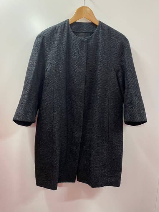 Drawer シルク混 七分袖ノーカラーコート