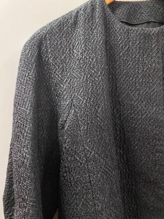 Drawer シルク混 七分袖ノーカラーコート