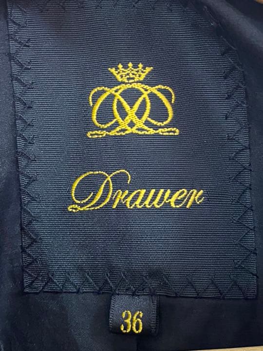 Drawer シルク混 七分袖ノーカラーコート