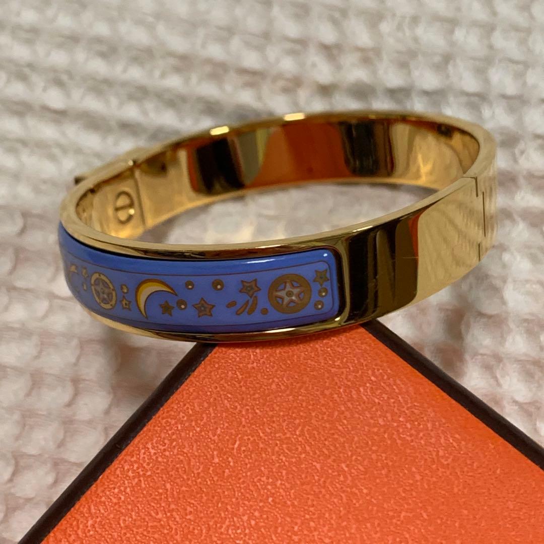 ＊R さま＊専用　HERMES エマイユ　バングル　七宝焼　ブルー　月　星
