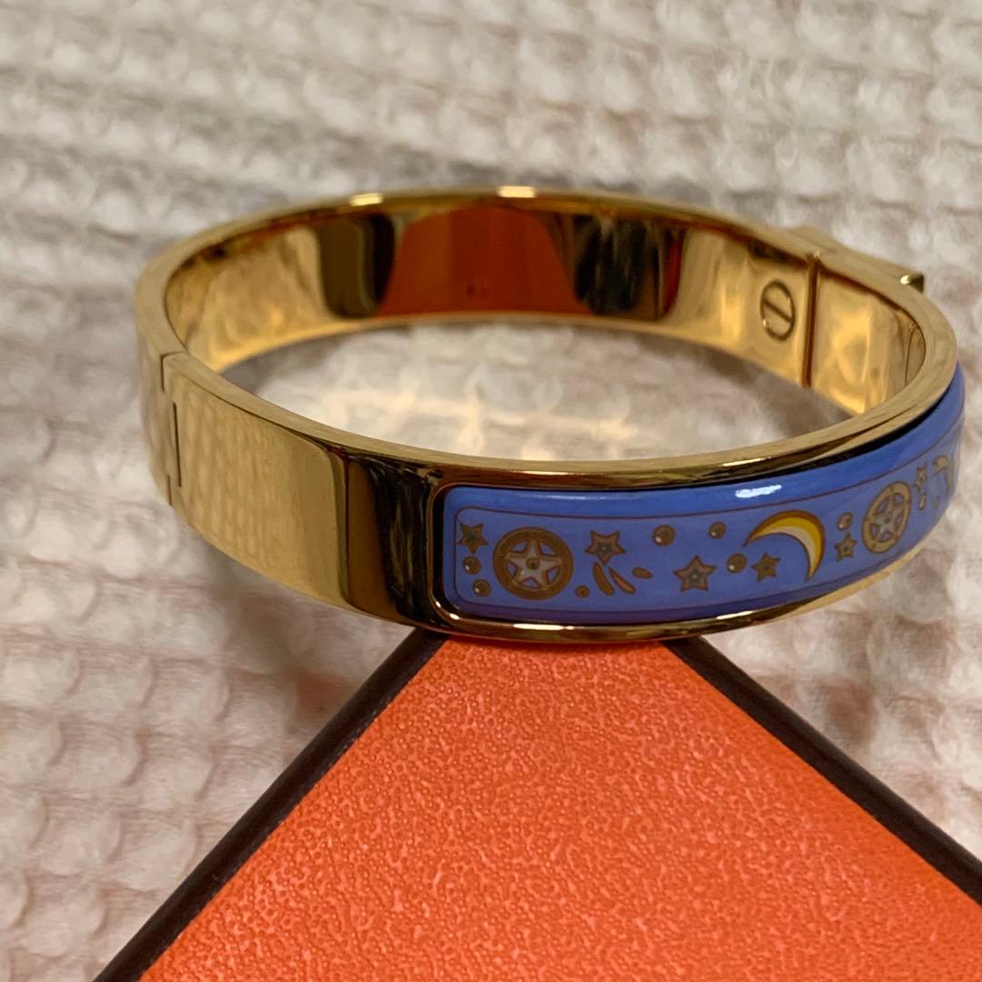 ＊R さま＊専用　HERMES エマイユ　バングル　七宝焼　ブルー　月　星
