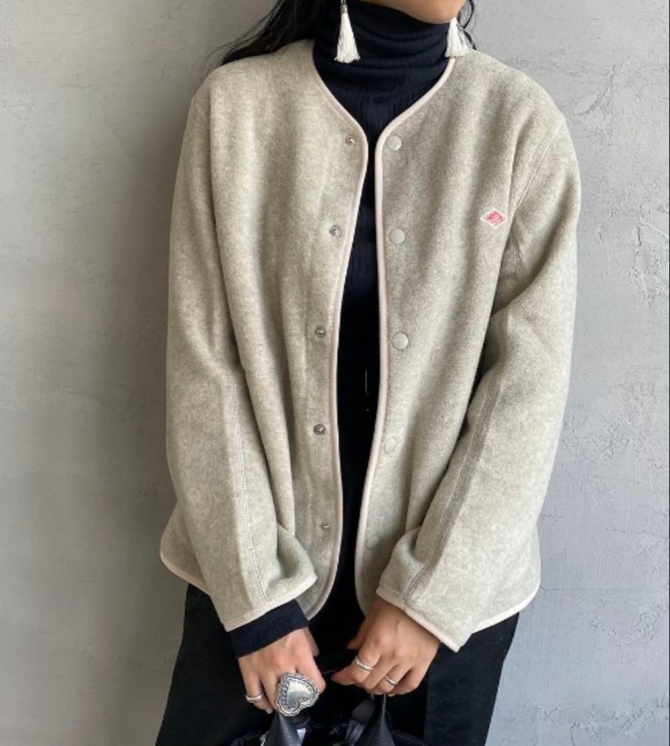 DANTON/ダントン　フリースジャケット　ノーカラーカーディガン