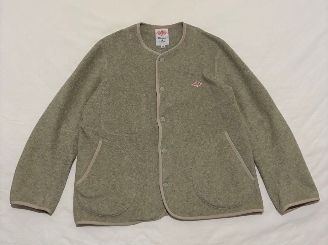 DANTON/ダントン　フリースジャケット　ノーカラーカーディガン