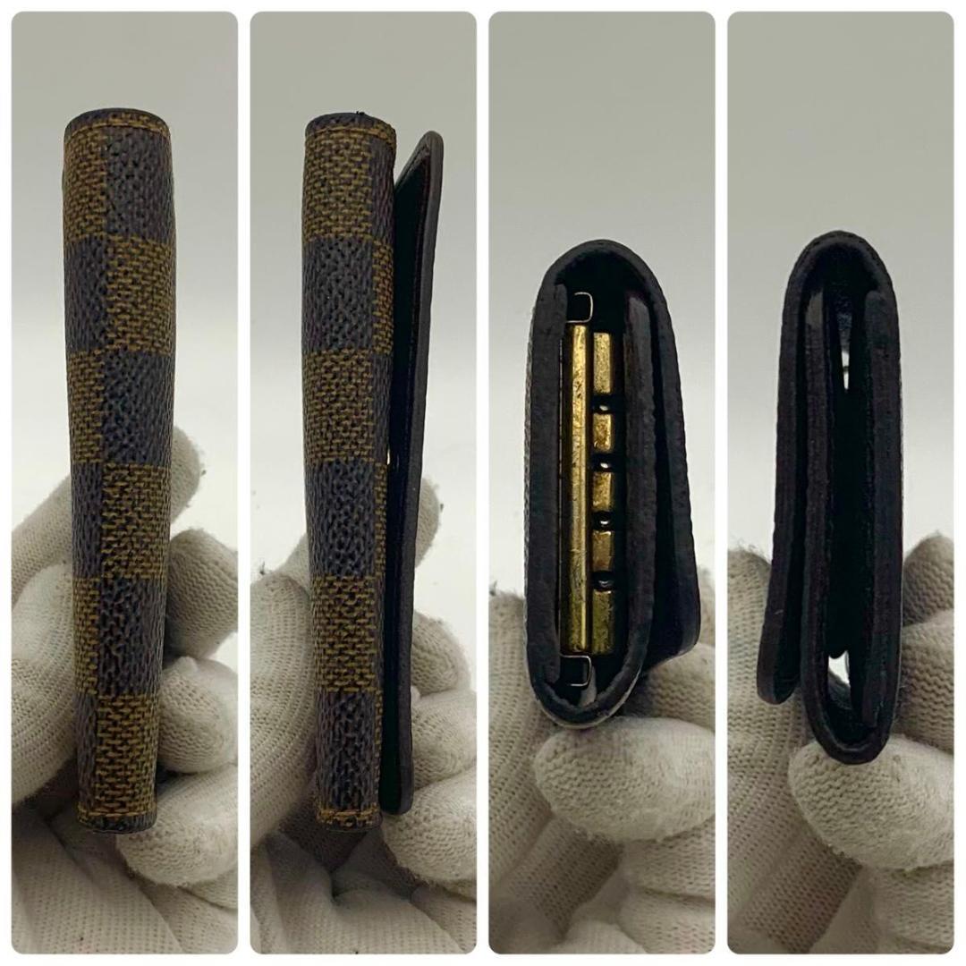 鑑定済み ルイヴィトン ミュルティクレ4 キーケース キーホルダー ダミエエベヌ