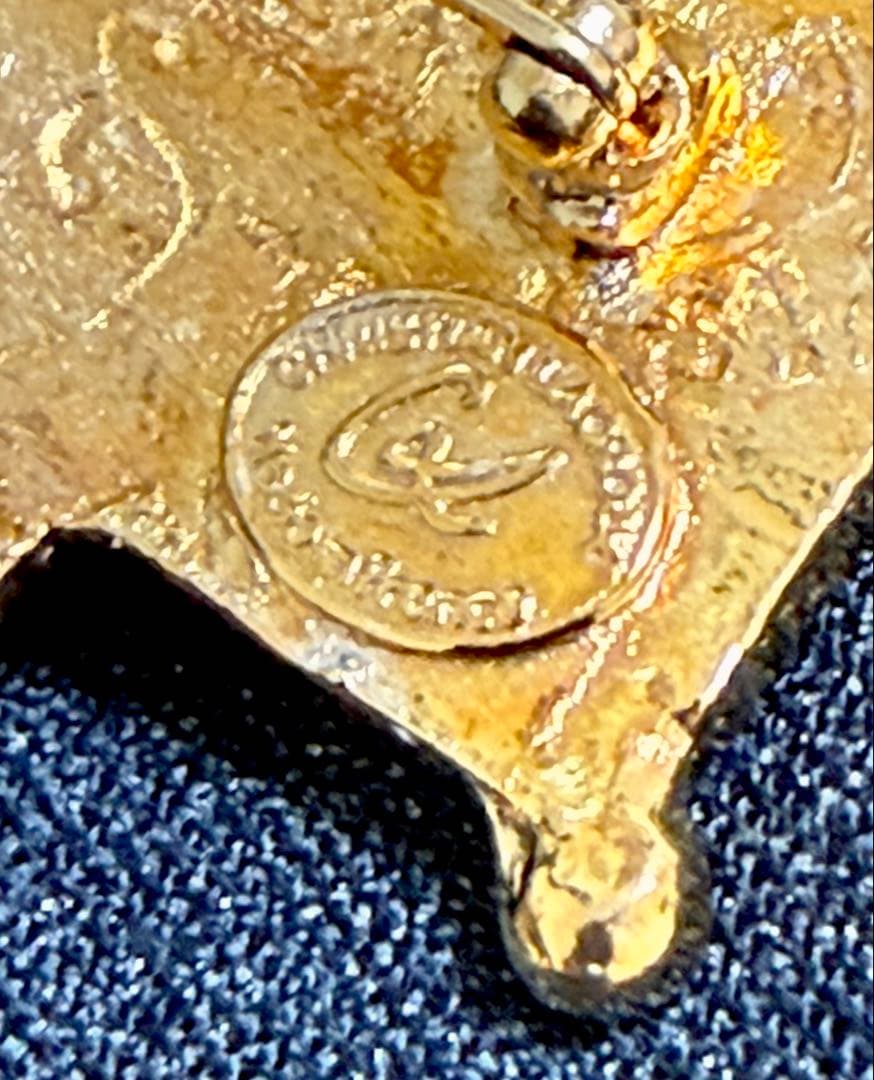 レア 豪華 大型ストーン ブローチ&ネックレストップ可♪ クリスチャン　ラクロワ