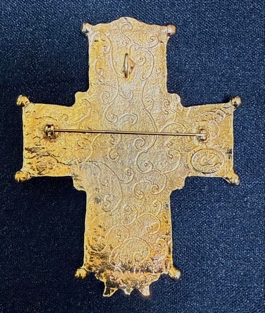 レア 豪華 大型ストーン ブローチ&ネックレストップ可♪ クリスチャン　ラクロワ