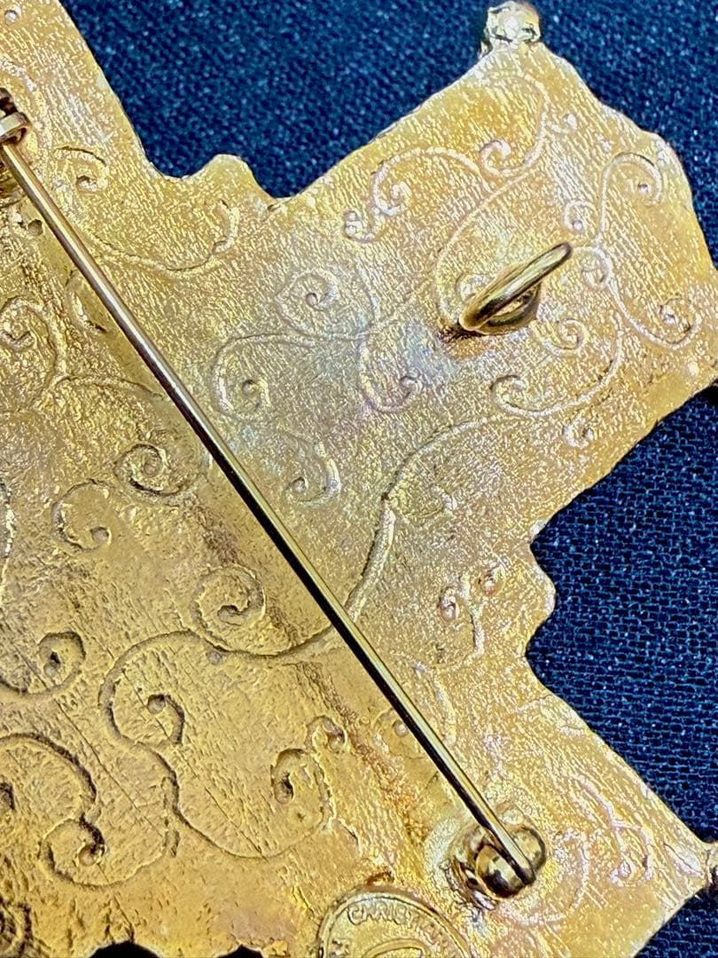 レア 豪華 大型ストーン ブローチ&ネックレストップ可♪ クリスチャン　ラクロワ