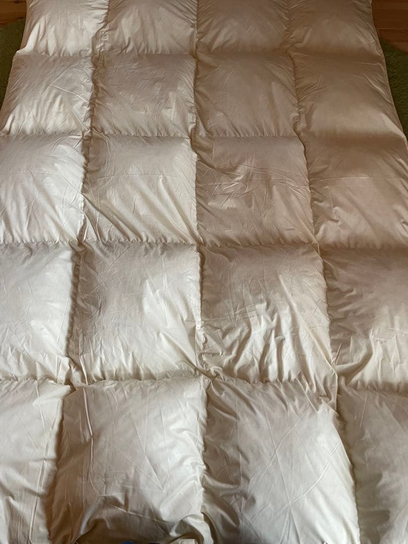 【イーババ】エコダウン　羽毛布団　2枚　日本製　片面フランネル掛カバー2枚