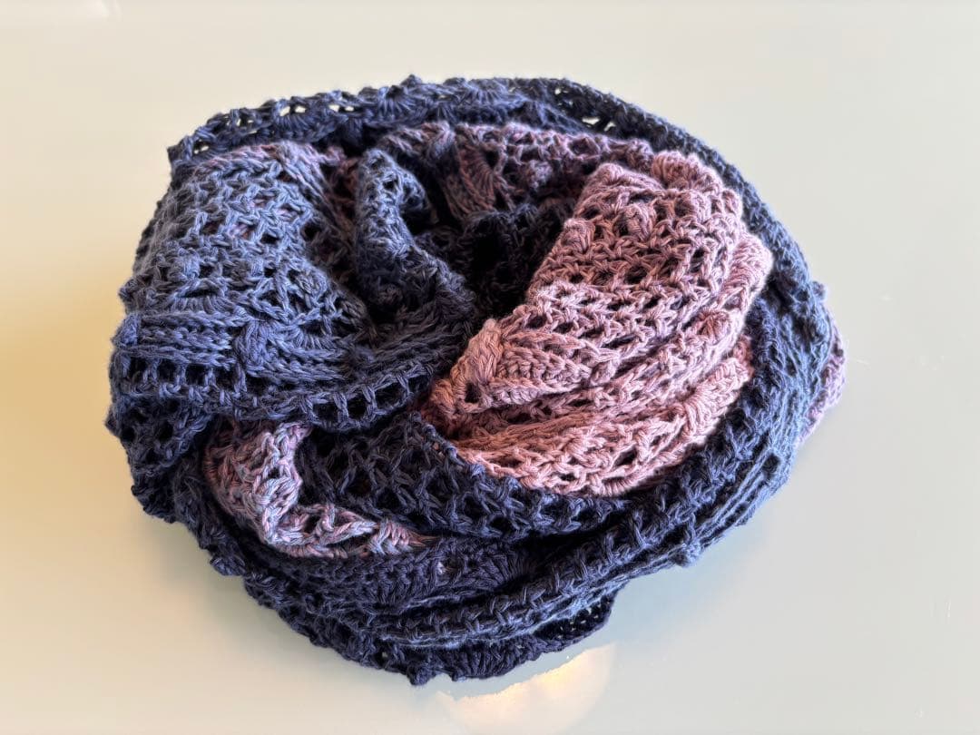 三角ショール　バレエショール　年中使用可　洗濯可　綿100％　海外1000m毛糸