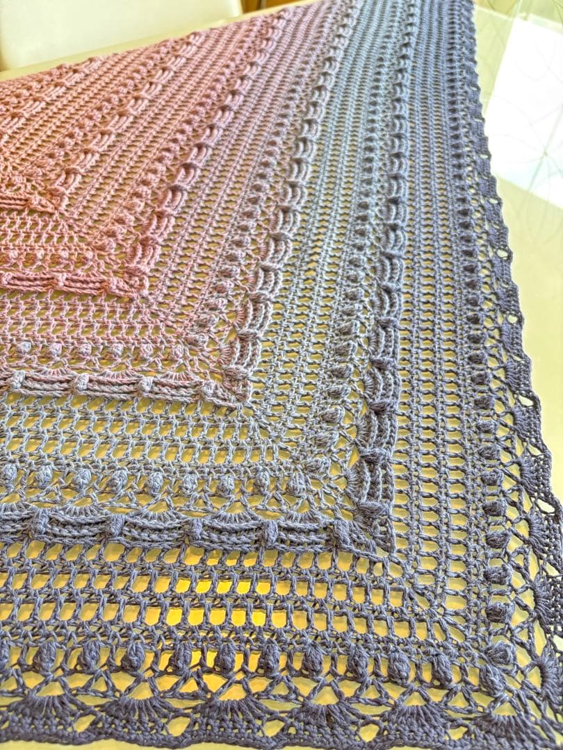 三角ショール　バレエショール　年中使用可　洗濯可　綿100％　海外1000m毛糸