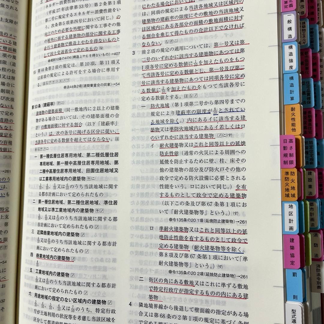 【限定特価】一級建築士　2025年版 法令集 （線引済み・INDEX貼付け済み）