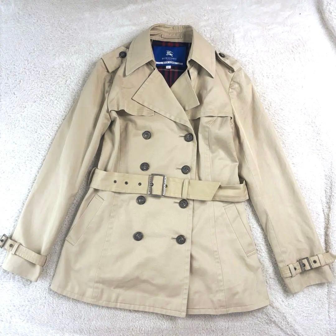 バーバリーブルーレーベル ベージュ ダブルブレスト トレンチコート