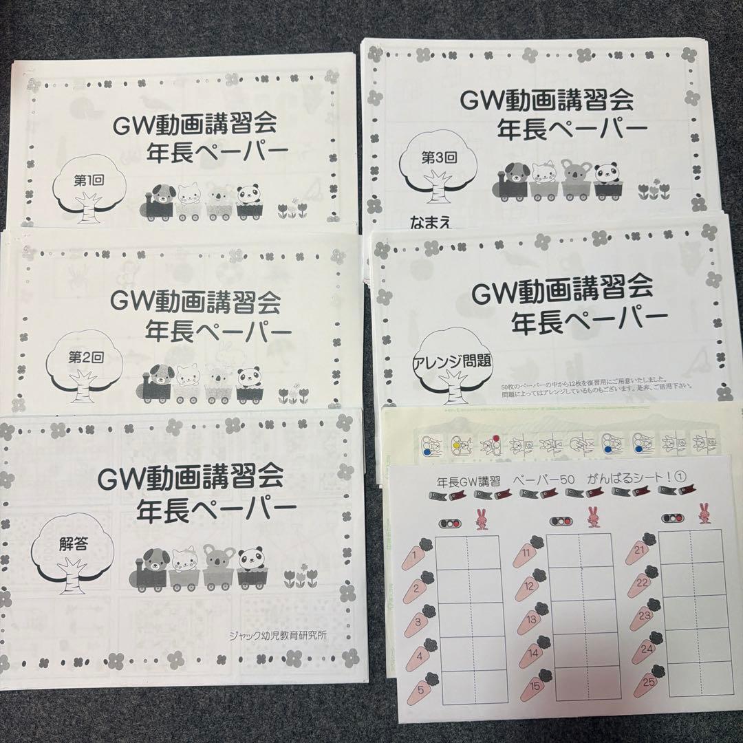 小学校受験　某大手幼児教室　年長ペーパー　11ヶ月分