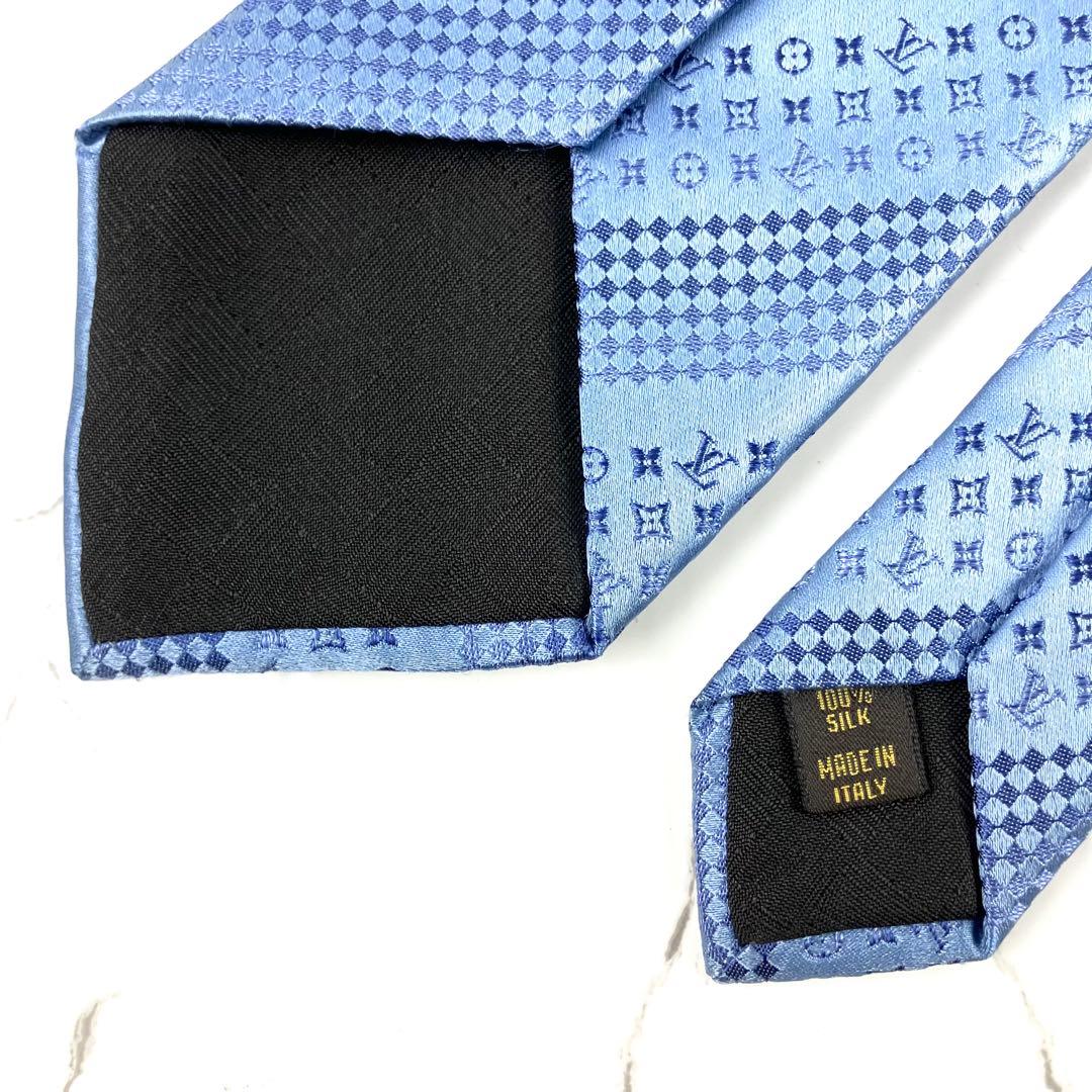ルイヴィトン　ネクタイ　モノグラム　ダミエ　ストライプ　ソリッド　ブルー
