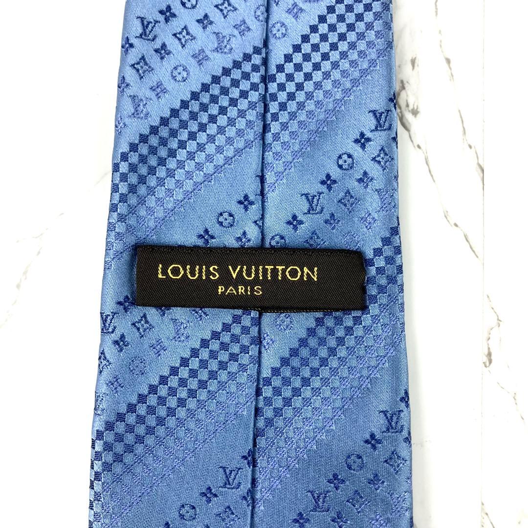 ルイヴィトン　ネクタイ　モノグラム　ダミエ　ストライプ　ソリッド　ブルー