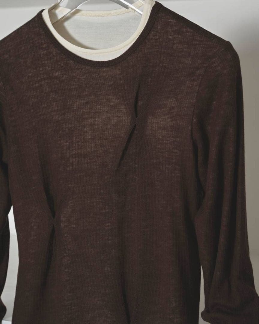 Tuck Layered Long T-shirts ブラウン