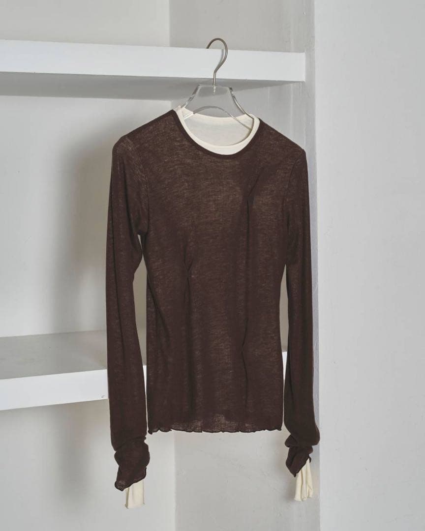 Tuck Layered Long T-shirts ブラウン