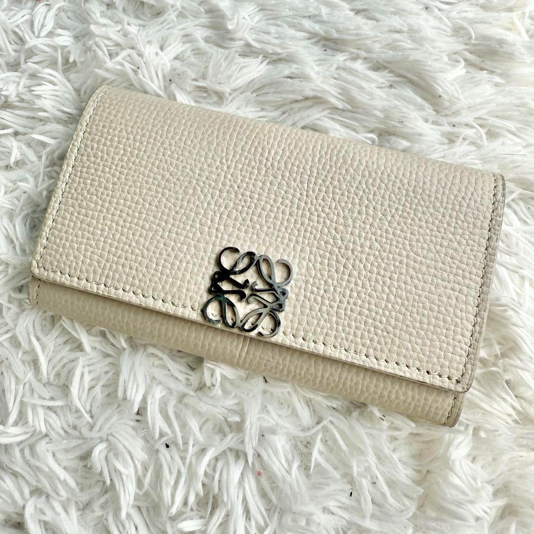 【極美品】ロエベ 6連キーケース アナグラム ライトゴースト ベージュ