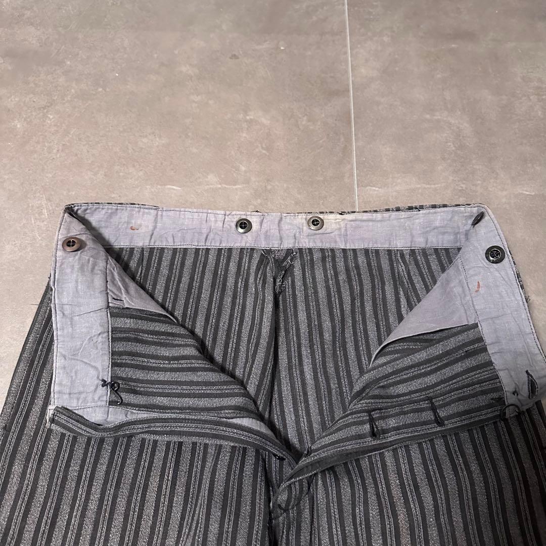 40s 50s ユーロ　フレンチ　ワーク　ストライプ　パンツ　スラックス　グレー