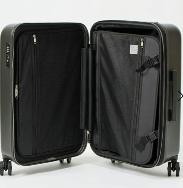 匿名 1回使用 FILA 拡張 キャリーケース 濃グレー 4輪 47(52)L