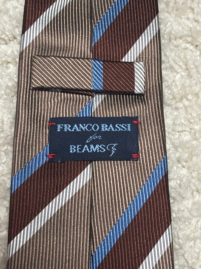 ビームス別注　FRANCO BASSIフランコバッシ シルクストライプ ネクタイ