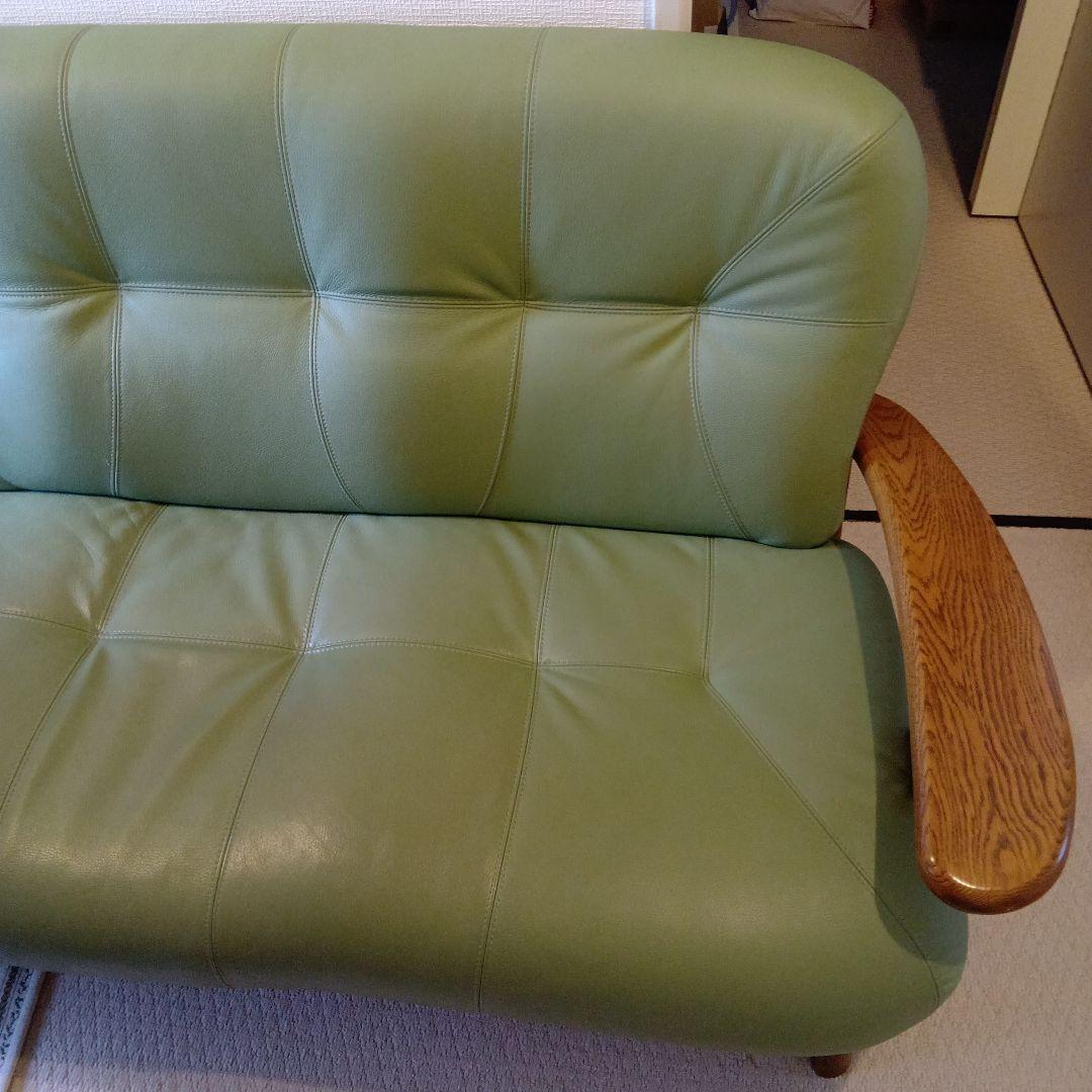 浜本工芸　HAMOTO ３人掛け（天然木）・牛本革 ソファ