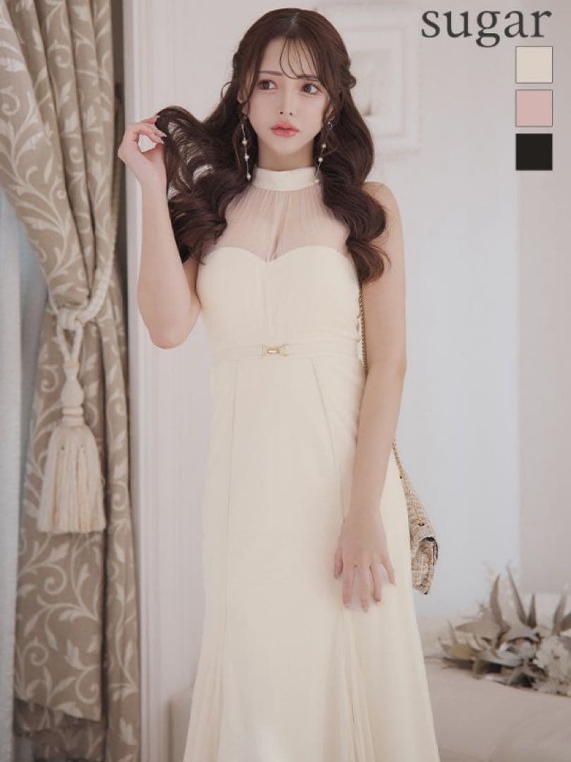 ディア　ローブドフルールロングドレスマーメイドクリスマスホルターネックシースルー