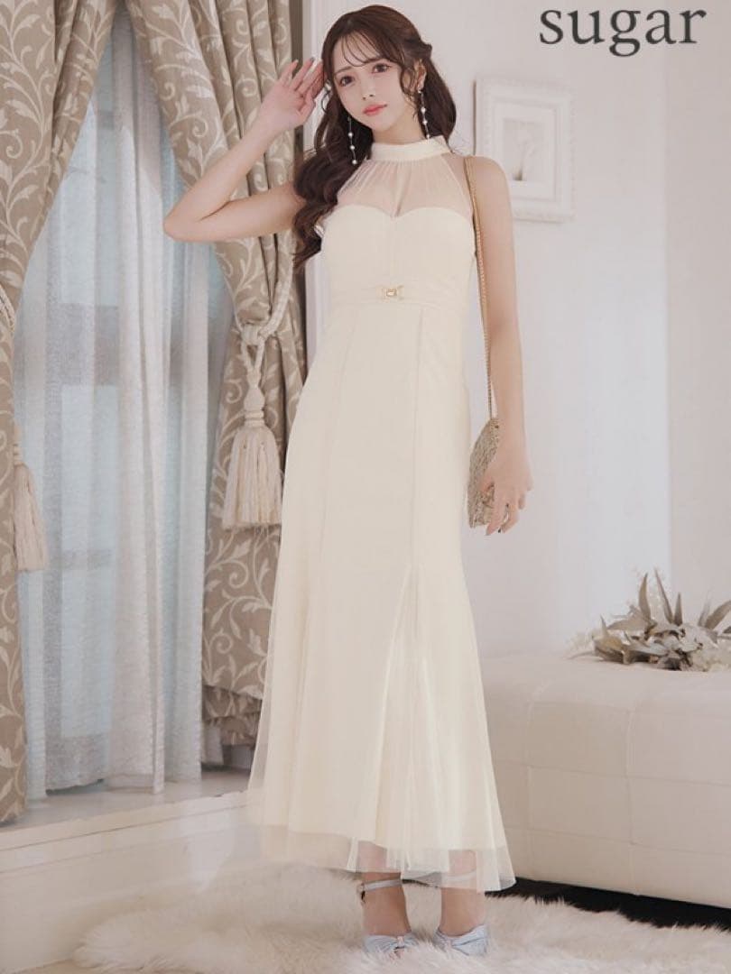 ディア　ローブドフルールロングドレスマーメイドクリスマスホルターネックシースルー