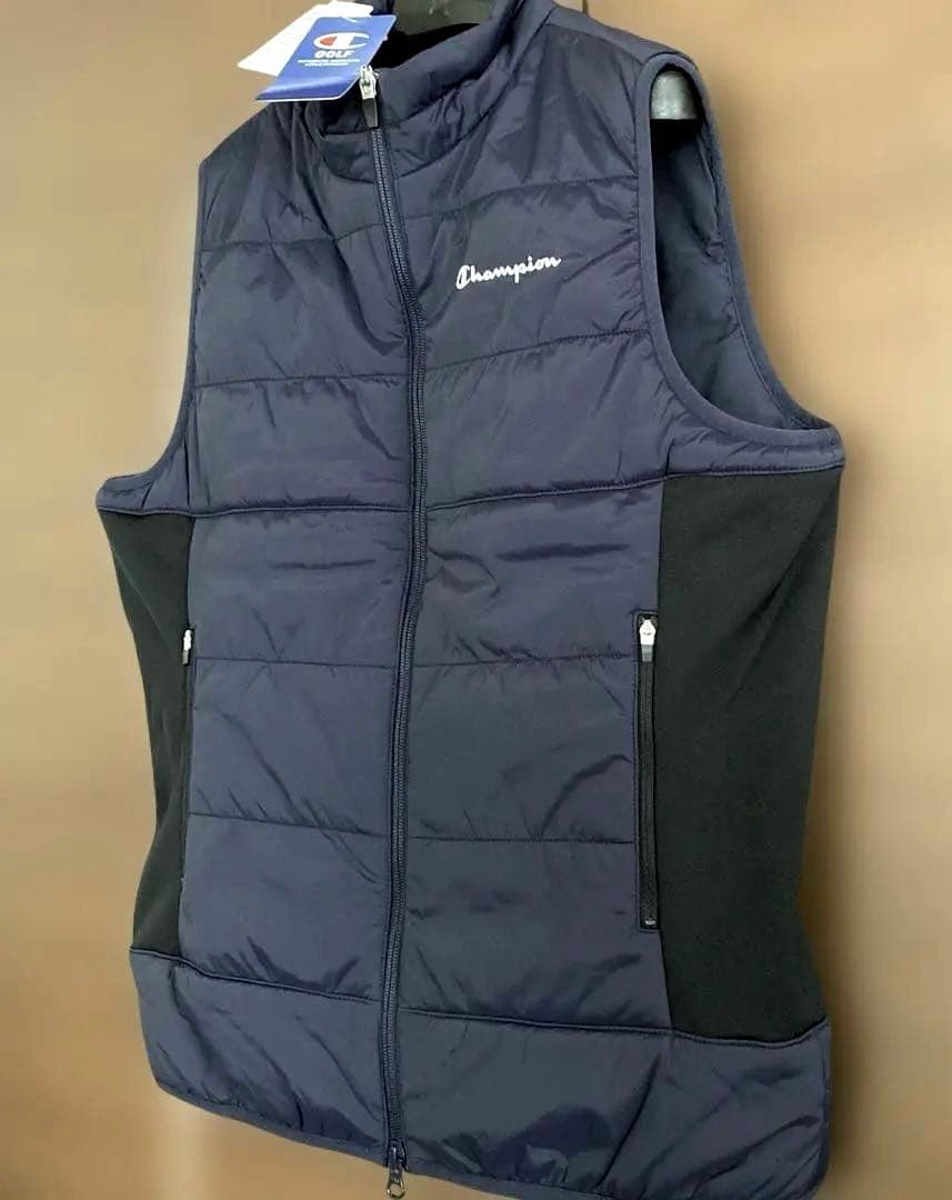 【新品】Championメンズゴルフベスト ダウンベスト ネイビー ロゴMサイズ