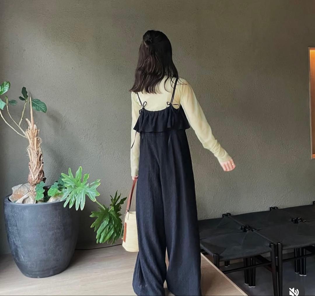 hinari 総レースキャミロンパース　ブラック