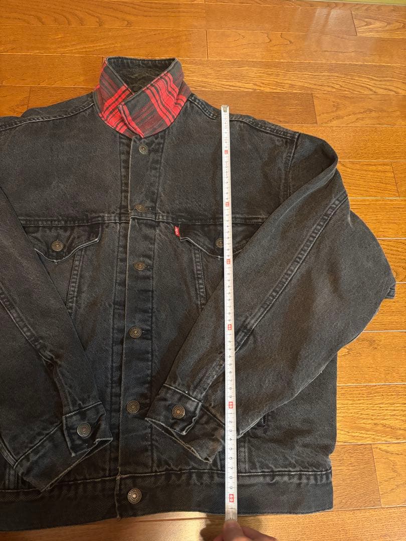1月5日まで価格Levi's 70417 ブラック デニムジャケット 裏ネル L
