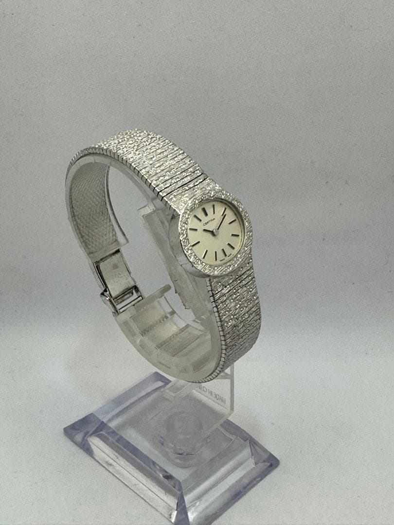 ⭐️スイス、サーチナシルバー一体ブレス　0.925刻印手巻き⭐️オーバーホール済み⭐️