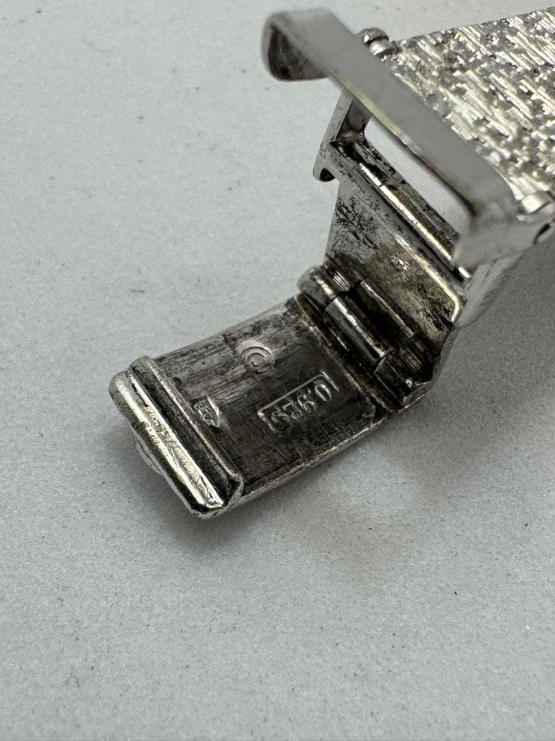 ⭐️スイス、サーチナシルバー一体ブレス　0.925刻印手巻き⭐️オーバーホール済み⭐️