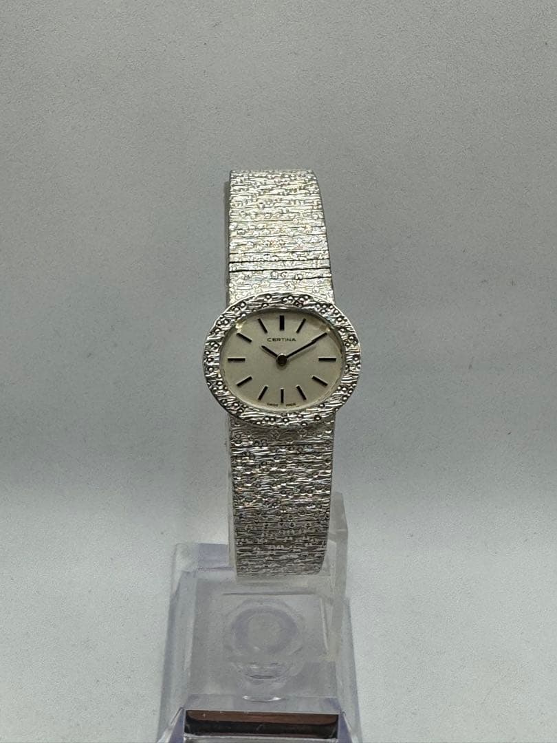 ⭐️スイス、サーチナシルバー一体ブレス　0.925刻印手巻き⭐️オーバーホール済み⭐️