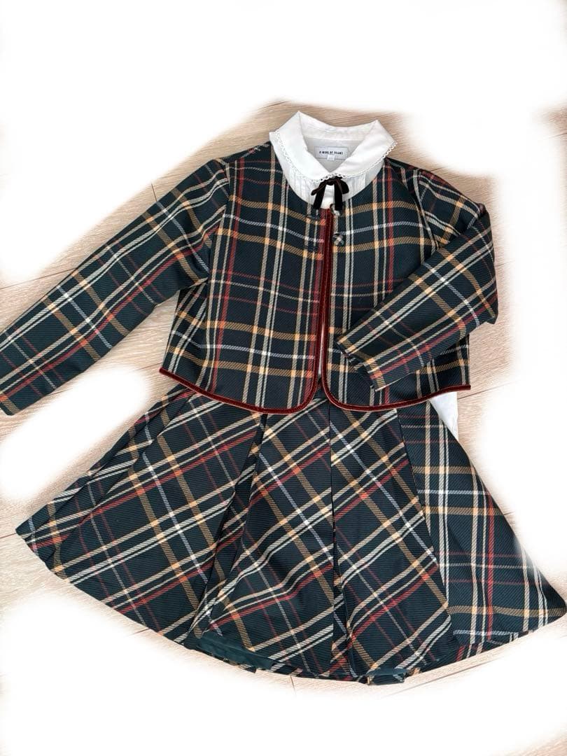 チェック柄ジャケット＆スカートセット