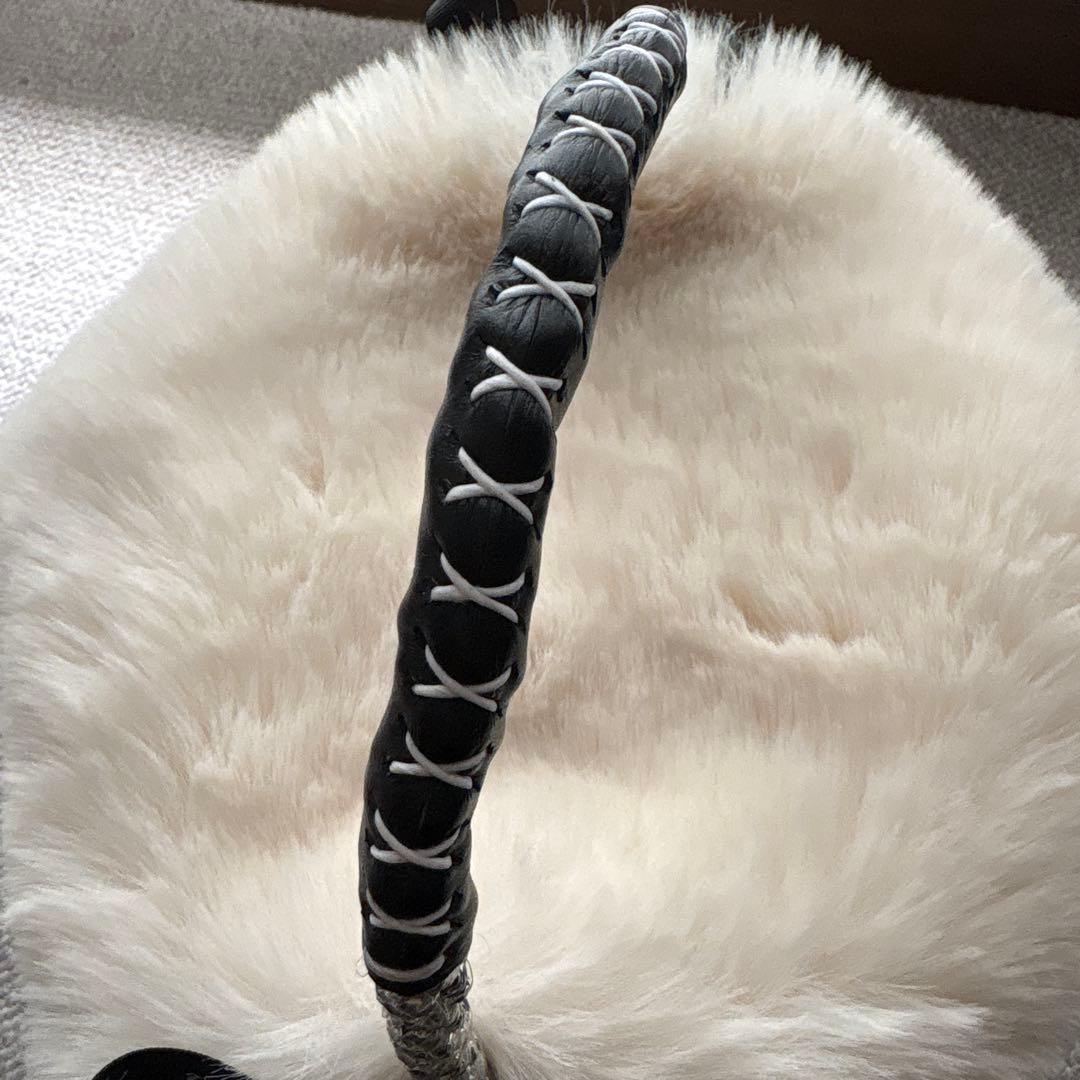 【美品】OVALKago-Bag Charm、ファー付きワンハンドルカゴバッグ