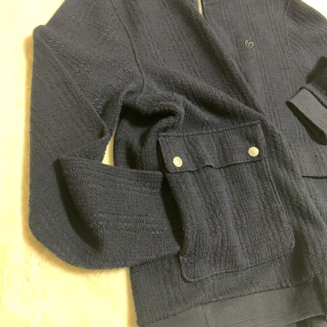 美品、マスターバニー、サイズ６　ネイビーニットブルゾン／ジャケット