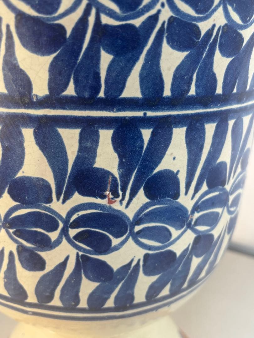 アンティーク　メキシコ　プエブラ タラベラ カップ型ポット