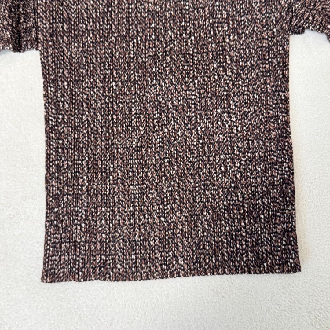 極美品✨PLEATS PLEASE プリーツ　柄入り　ブラウン　大きめサイズ