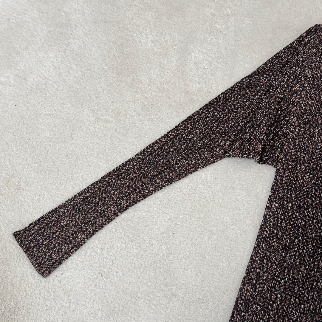 極美品✨PLEATS PLEASE プリーツ　柄入り　ブラウン　大きめサイズ