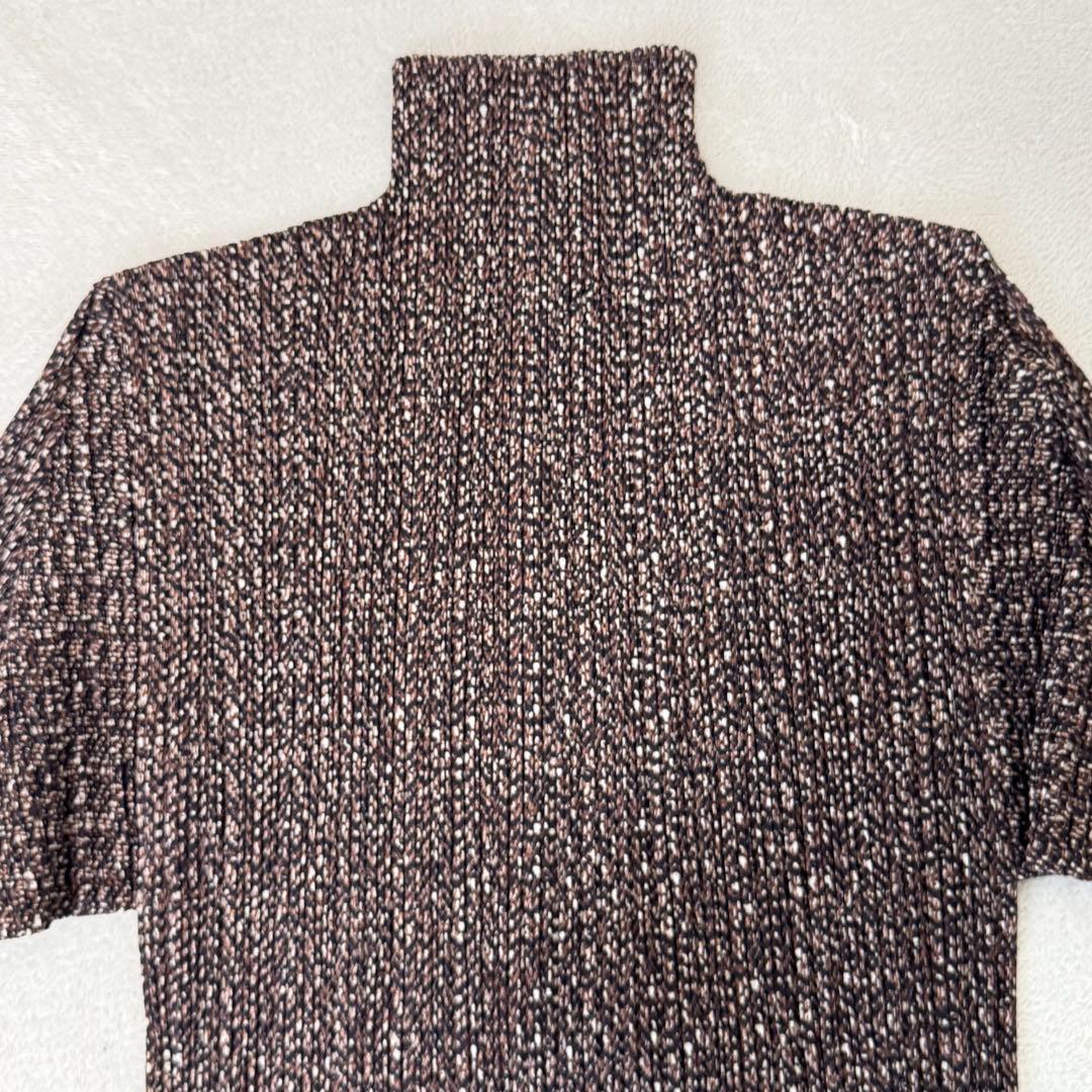 極美品✨PLEATS PLEASE プリーツ　柄入り　ブラウン　大きめサイズ