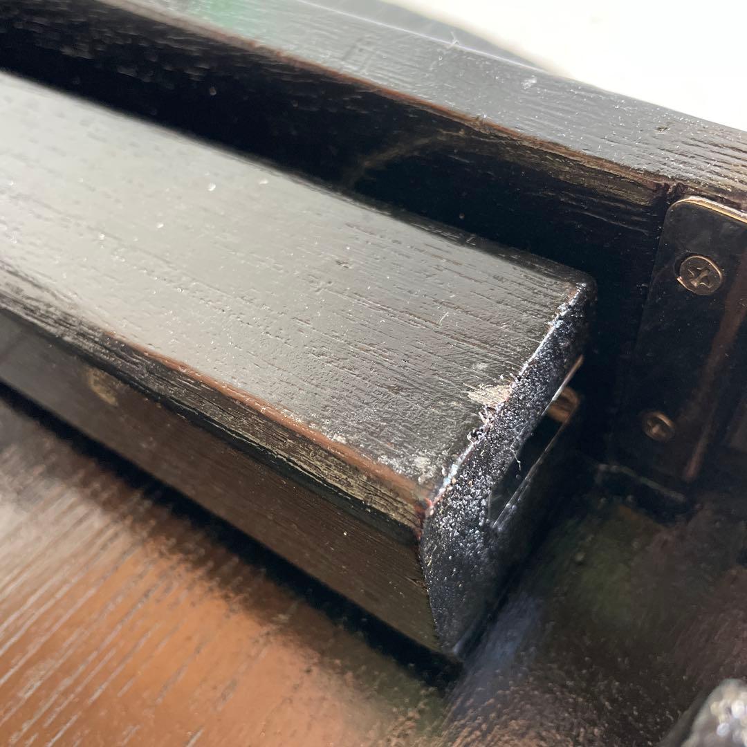 レトロ モダン ちゃぶ台 円形木製テーブル 座卓 黒 蚤の市 ウッド WOOD