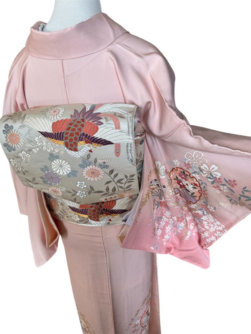 Rin　高級訪問着　金彩友禅　枝垂れ桜　雪輪　ピンク