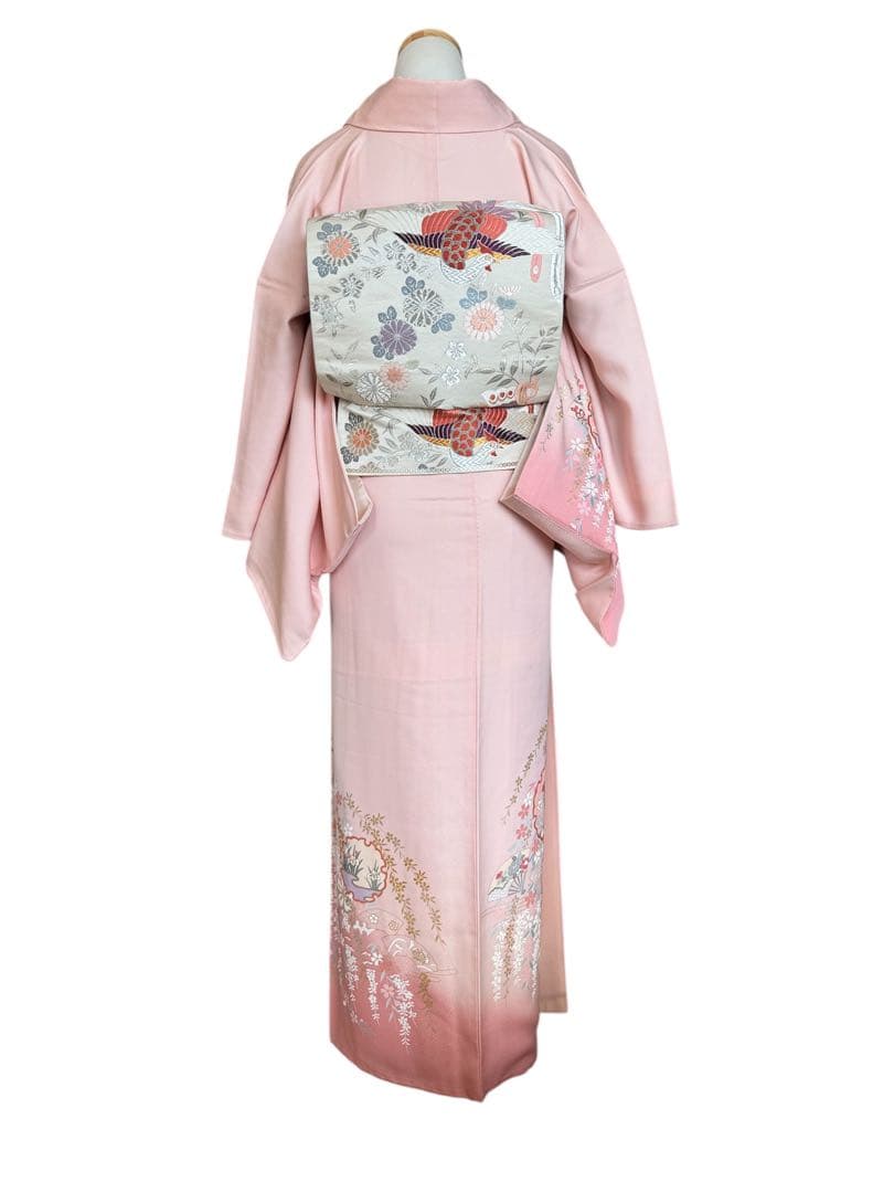 Rin　高級訪問着　金彩友禅　枝垂れ桜　雪輪　ピンク