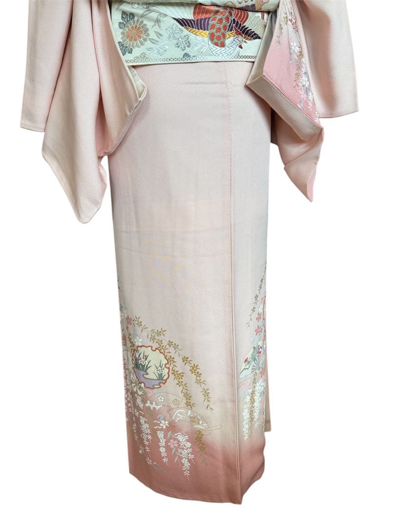 Rin　高級訪問着　金彩友禅　枝垂れ桜　雪輪　ピンク