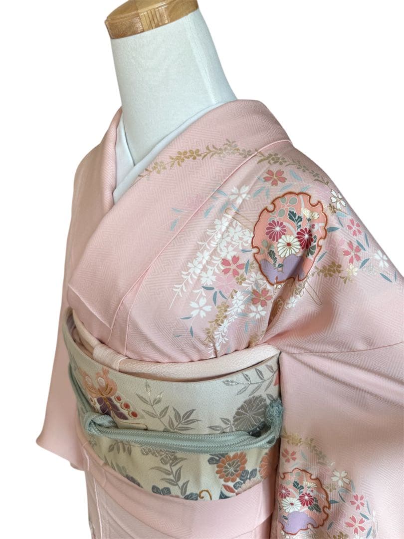 Rin　高級訪問着　金彩友禅　枝垂れ桜　雪輪　ピンク