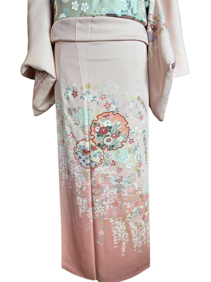 Rin　高級訪問着　金彩友禅　枝垂れ桜　雪輪　ピンク