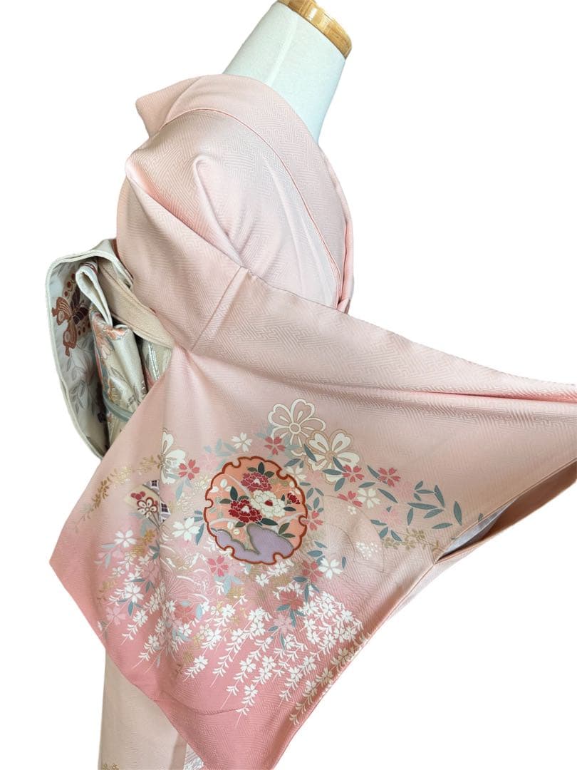 Rin　高級訪問着　金彩友禅　枝垂れ桜　雪輪　ピンク